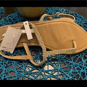 NWT Candies Gold Rhinestone sandals